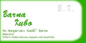 barna kubo business card